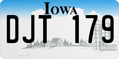 IA license plate DJT179