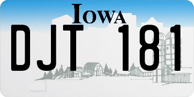 IA license plate DJT181