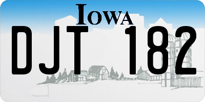 IA license plate DJT182