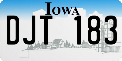 IA license plate DJT183
