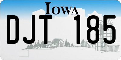 IA license plate DJT185