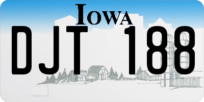 IA license plate DJT188