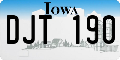 IA license plate DJT190
