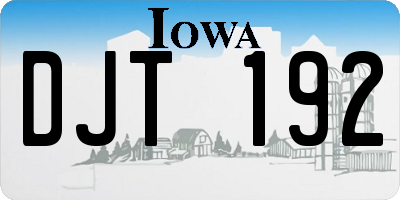 IA license plate DJT192