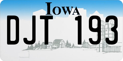IA license plate DJT193