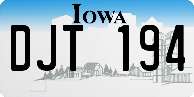 IA license plate DJT194
