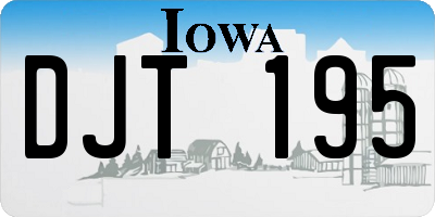 IA license plate DJT195