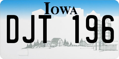 IA license plate DJT196