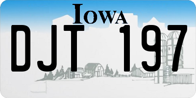 IA license plate DJT197