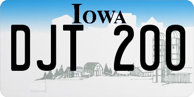 IA license plate DJT200
