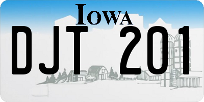 IA license plate DJT201