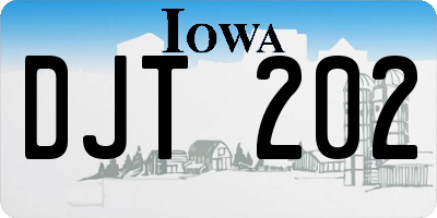 IA license plate DJT202