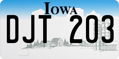 IA license plate DJT203