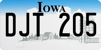 IA license plate DJT205