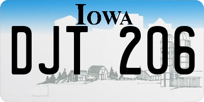 IA license plate DJT206