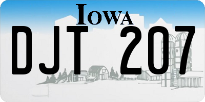 IA license plate DJT207