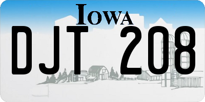IA license plate DJT208