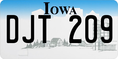 IA license plate DJT209