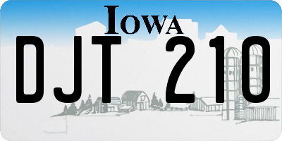 IA license plate DJT210