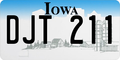 IA license plate DJT211