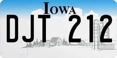 IA license plate DJT212