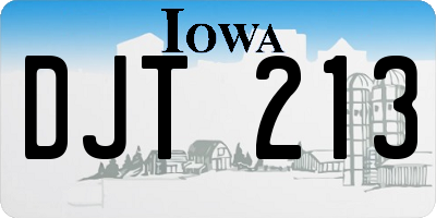 IA license plate DJT213