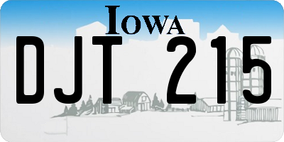 IA license plate DJT215
