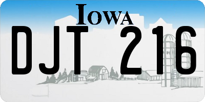 IA license plate DJT216