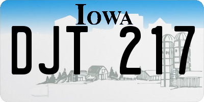 IA license plate DJT217