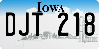 IA license plate DJT218