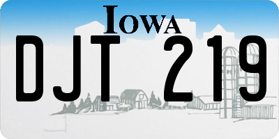 IA license plate DJT219
