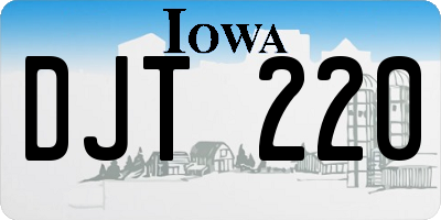 IA license plate DJT220