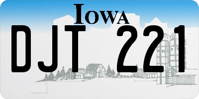 IA license plate DJT221
