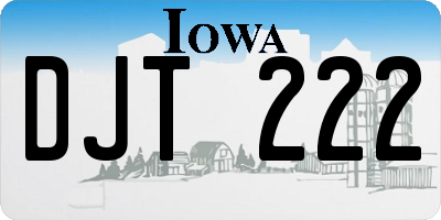 IA license plate DJT222