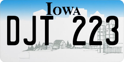 IA license plate DJT223