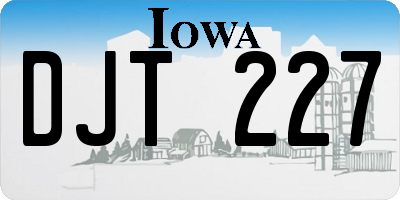 IA license plate DJT227