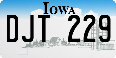 IA license plate DJT229