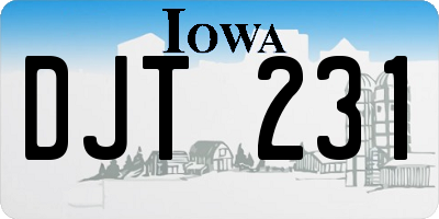 IA license plate DJT231