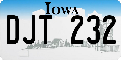 IA license plate DJT232