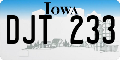 IA license plate DJT233