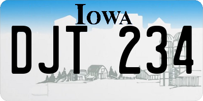IA license plate DJT234