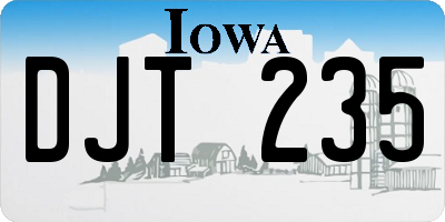 IA license plate DJT235