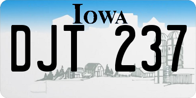 IA license plate DJT237
