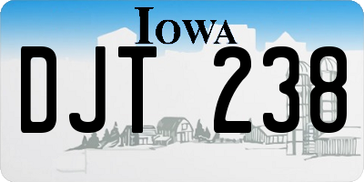 IA license plate DJT238