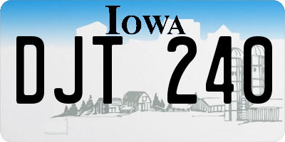 IA license plate DJT240