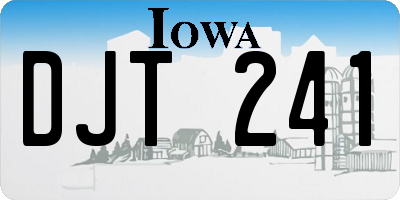 IA license plate DJT241