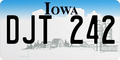 IA license plate DJT242