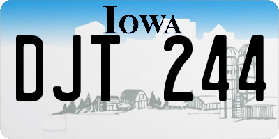 IA license plate DJT244