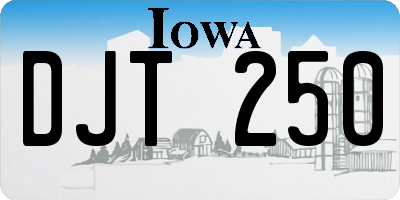 IA license plate DJT250
