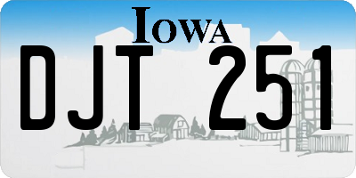 IA license plate DJT251